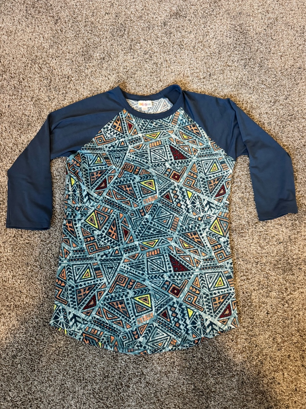 LuLaRoe Randy Navy with Geometric Print